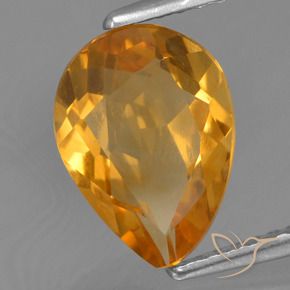 2.02 ct Golden Citrine Stone, Natural Citrine in Pear Facet Shape for Sale