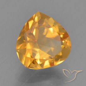 1.72 ct Golden Citrine Stone, Natural Citrine in Pear Facet Shape for Sale