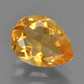 Medium Orange Цитрин Камень - 1.8ct Фасетная Груша (ID: 457295)
