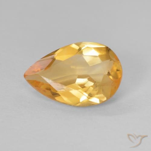 2.17ct Natural Orange-Gold Citrine, Pear Shape, VS