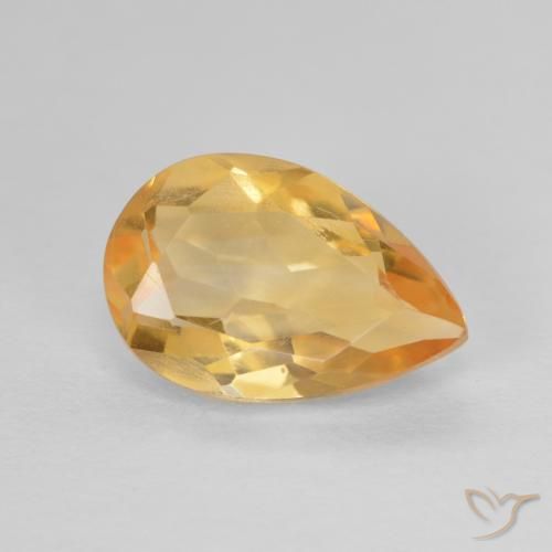 2.17 ct Golden Citrine Stone, Natural Citrine in Pear Facet Shape for Sale