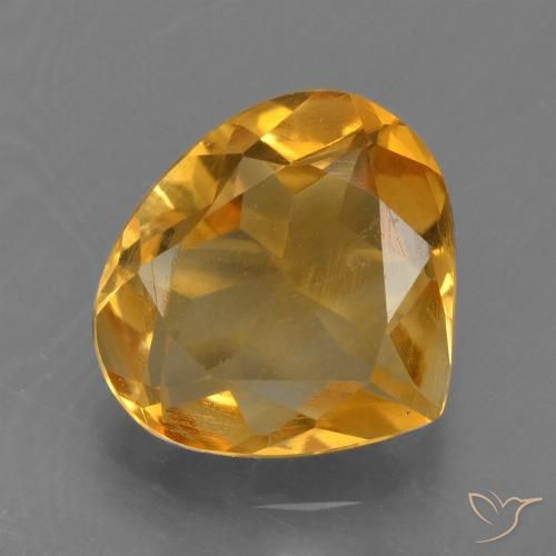 1.86ct Natural Dark Orange-Gold Citrine, Pear Shape, VS