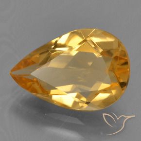 1.89 ct Golden Citrine Stone, Natural Citrine in Pear Facet Shape for Sale