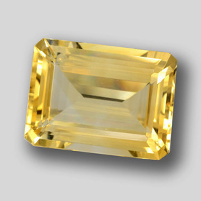 9.46 ct Gold Citrine Gemstone, Citrine Gem in Octagon Step Cut Shape for Sale.