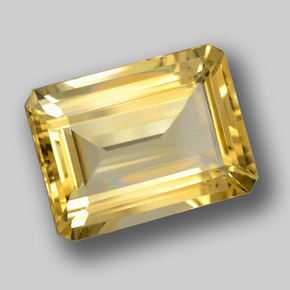 9.46 ct Gold Citrine Stone, Natural Citrine in Octagon Step Cut Shape for Sale