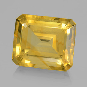 8.9ct Octagon Step Cut Yellow Golden Citrine Gem for sale 8.9ct Octagon Step Cut Yellow Golden Citrine Gem (ID: 459791)