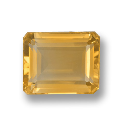 Medium-Light Orange-Gold Citrine Gem - 4.4ct Octagon Step Cut (ID: 459857)