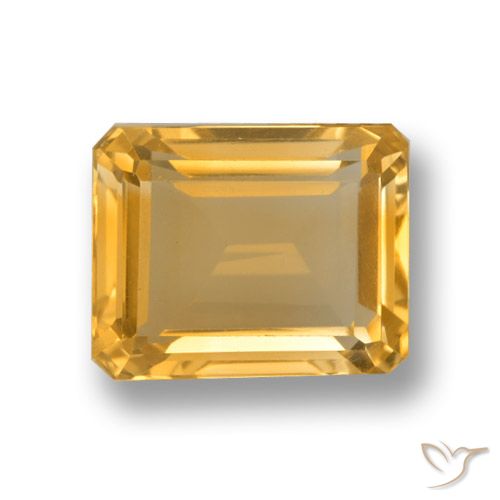 4.82 ct Yellow Citrine, 11.2 x 9 mm Octagon Cut From Brazil, Photo A