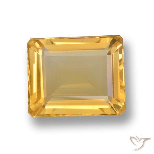 4.74 ct Yellow Citrine, 11.2 x 9.1 mm Octagon Cut From Brazil, Photo A