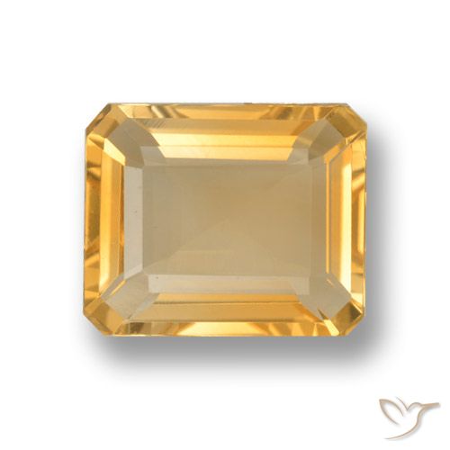 3.81 ct Yellow Citrine, 11.1 x 9.2 mm Octagon Cut From Brazil, Photo A