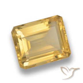 4.46 ct Golden Citrine Stone, Natural Citrine in Octagon Step Cut Shape for Sale