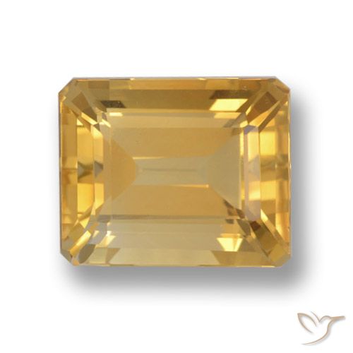 4.44 ct Yellow Citrine, 10.9 x 8.9 mm Octagon Cut From Brazil, Photo A