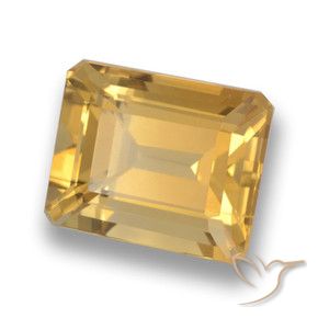 4.44 ct Golden Citrine Stone, Natural Citrine in Octagon Step Cut Shape for Sale