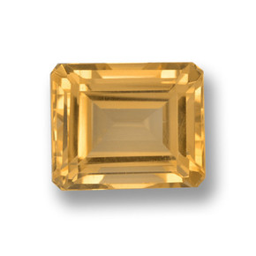 Light Orange-Gold Citrine Gem - 4.9ct Octagon Step Cut (ID: 459883)