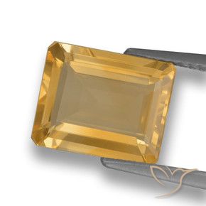 3.20 ct Golden Citrine Stone, Natural Citrine in Octagon Step Cut Shape for Sale