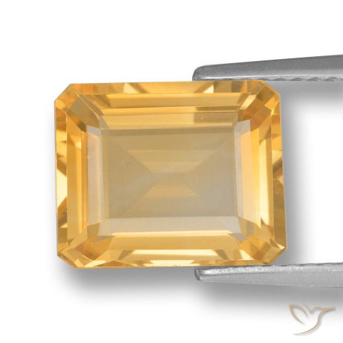 4.04 ct Yellow Citrine, 11 x 9 mm Octagon Cut From Brazil, Photo A