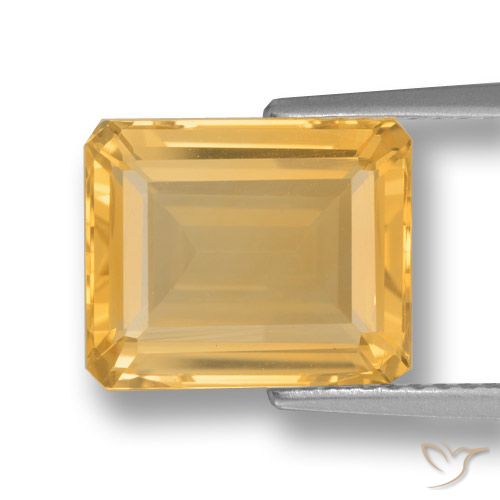 4.43 ct Yellow Citrine, 11 x 9.1 mm Octagon Cut From Brazil, Photo A