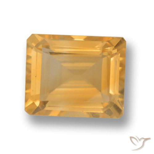 4.21 ct Yellow Citrine, 10.9 x 9 mm Octagon Cut From Brazil, Photo A