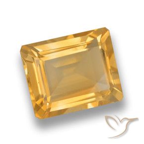 4.21 ct Golden Citrine Stone, Natural Citrine in Octagon Step Cut Shape for Sale