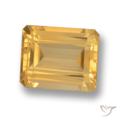 4.31 ct Yellow Citrine, 10.9 x 8.8 mm Octagon Cut From Brazil, Photo A
