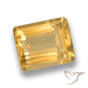 4.31 ct Golden Citrine Stone, Natural Citrine in Octagon Step Cut Shape for Sale