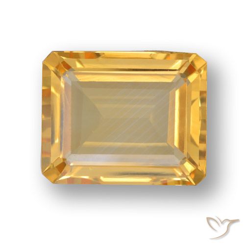 3.85 ct Yellow Citrine, 11.1 x 9 mm Octagon Cut From Brazil, Photo A