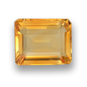 Orange-Gold Citrin Edelstein - 4.5ct Octagon Stufenschliff (ID: 459910)