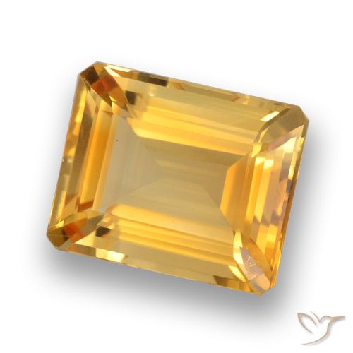 4.14 ct Yellow Citrine, 11.1 x 9 mm Octagon Cut From Brazil, Photo A