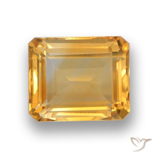 4.53ct Natural Orange-Gold Citrine, Emerald Cut, VVS-VS