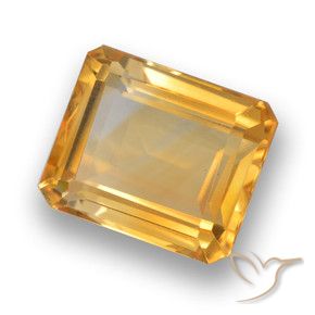 4.53 ct Golden Citrine Stone, Natural Citrine in Octagon Step Cut Shape for Sale