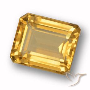 4.64 ct Golden Citrine Stone, Natural Citrine in Octagon Step Cut Shape for Sale