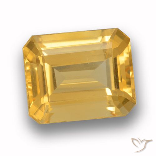 4.06 ct Yellow Citrine, 11 x 8.9 mm Octagon Cut From Brazil, Photo A