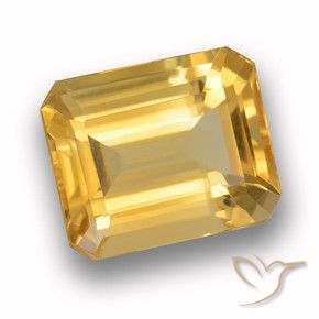 4.06 ct Golden Citrine Stone, Natural Citrine in Octagon Step Cut Shape for Sale