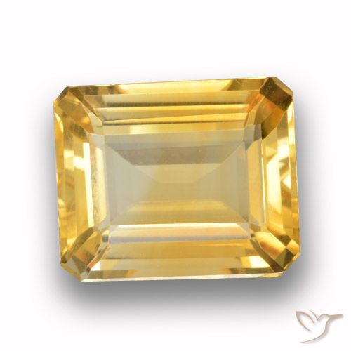 3.99 ct Yellow Citrine, 10.7 x 8.9 mm Octagon Cut From Brazil, Photo A
