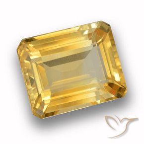 3.99 ct Golden Citrine Stone, Natural Citrine in Octagon Step Cut Shape for Sale