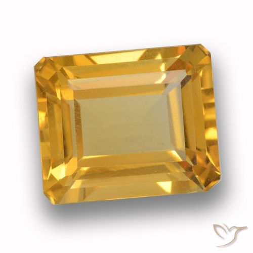 4.49 ct Yellow Citrine, 10.9 x 9.1 mm Octagon Cut From Brazil, Photo A