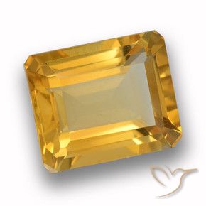 4.49 ct Golden Citrine Stone, Natural Citrine in Octagon Step Cut Shape for Sale