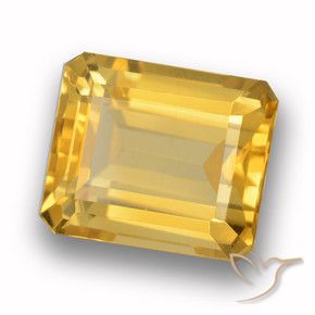 4.66 ct Golden Citrine Stone, Natural Citrine in Octagon Step Cut Shape for Sale