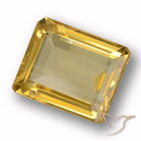 4.10 ct Golden Citrine Stone, Natural Citrine in Octagon Step Cut Shape for Sale