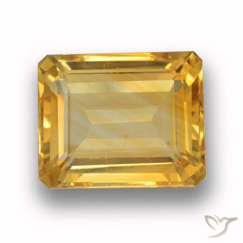4.09 ct Yellow Citrine, 10.9 x 8.8 mm Octagon Cut From Brazil, Photo A