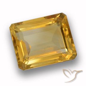 4.09 ct Golden Citrine Stone, Natural Citrine in Octagon Step Cut Shape for Sale