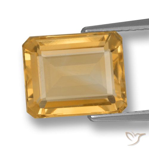 4.27 ct Yellow Citrine, 11 x 9 mm Octagon Cut From Brazil, Photo A