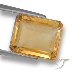 4.27 ct Golden Citrine Stone, Natural Citrine in Octagon Step Cut Shape for Sale