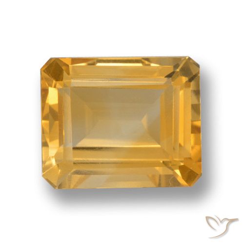 4.27ct Natural Orange-Gold Citrine, Emerald Cut, VVS-VS