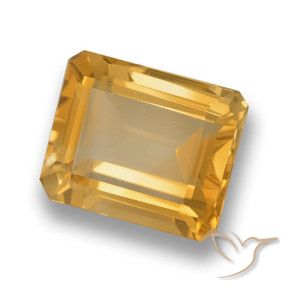 4.27 ct Golden Citrine Stone, Natural Citrine in Octagon Step Cut Shape for Sale
