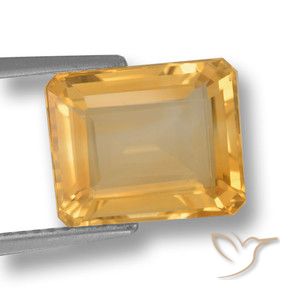 4.45 ct Golden Citrine Stone, Natural Citrine in Octagon Step Cut Shape for Sale