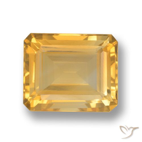 4.39ct Natural Orange-Gold Citrine, Emerald Cut, VVS-VS