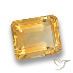 4.39 ct Golden Citrine Stone, Natural Citrine in Octagon Step Cut Shape for Sale