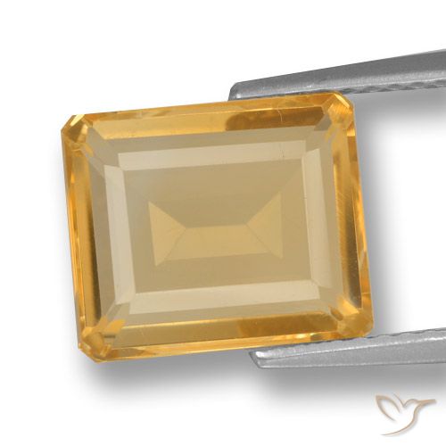 3.84ct Natural Orange-Gold Citrine, Octagon / Emerald Cut, VVS-VS, Photo A