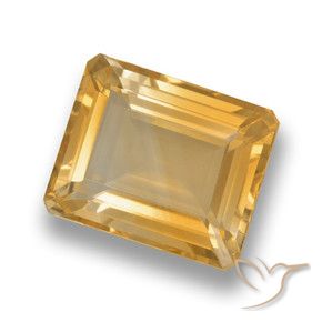 4.20 ct Golden Citrine Stone, Natural Citrine in Octagon Step Cut Shape for Sale